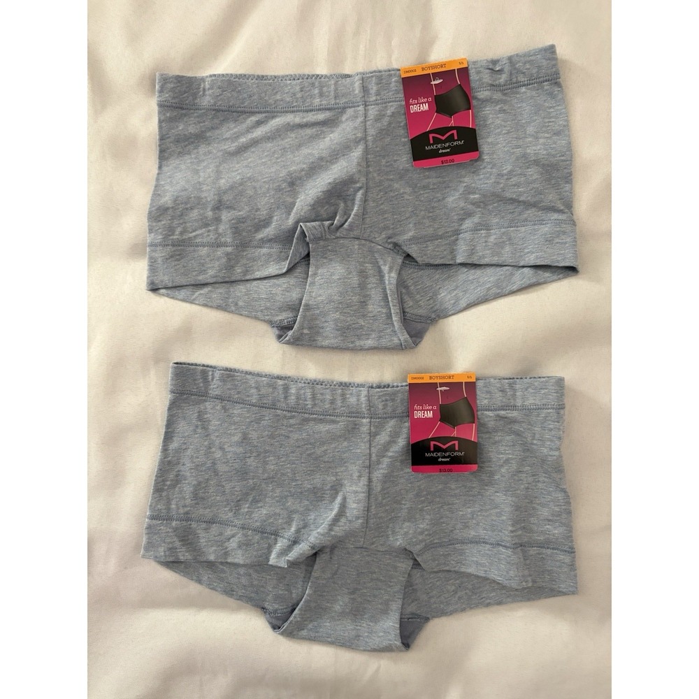 NEW Maidenform Cotton Boyshort Underwear 2 Pair Womens Size Small 5 DM0002 Blue
